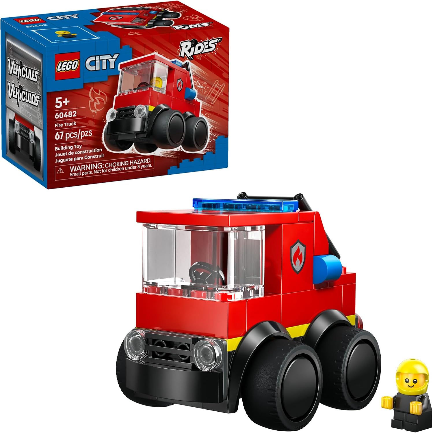 LEGO CITY RIDES - JUGUETE DE CONSTRUCCIÓN DE CAMIÓN DE BOMBEROS PARA NIÑOS, JUEGO DE SIMULACIÓN DE EMERGENCIA PARA NIÑOS - 1