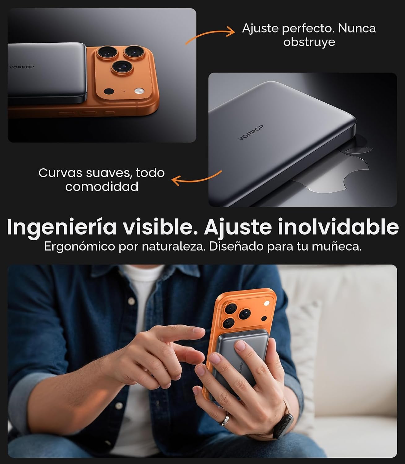 MAGSAFE CARGADOR PORTÁTIL DE 10,000 MAH PARA IPHONE, BATERÍA MAGNÉTICA ULTRADELGADA DE 0.5 PULGADAS, BATERÍA INALÁMBRICA - 6