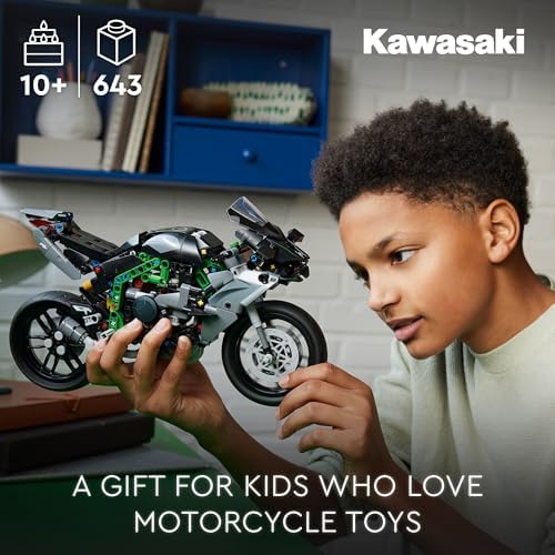 LEGO TECHNIC KAWASAKI NINJA H2R MOTO JUGUETES DE CONSTRUCCIÓN PARA NIÑOS, NIÑOS Y NIÑAS, EDADES 10 - PATA DE APOYO - 5