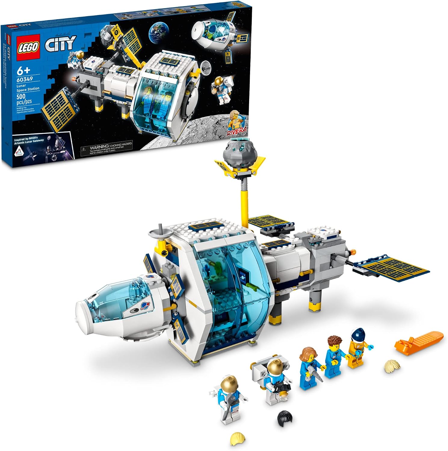 LEGO CITY LUNAR SPACE STATION, 60349 JUGUETE DE CONSTRUCCIÓN INSPIRADO EN LA NASA, JUEGO DE MODELOS CON CÁPSULA - 1