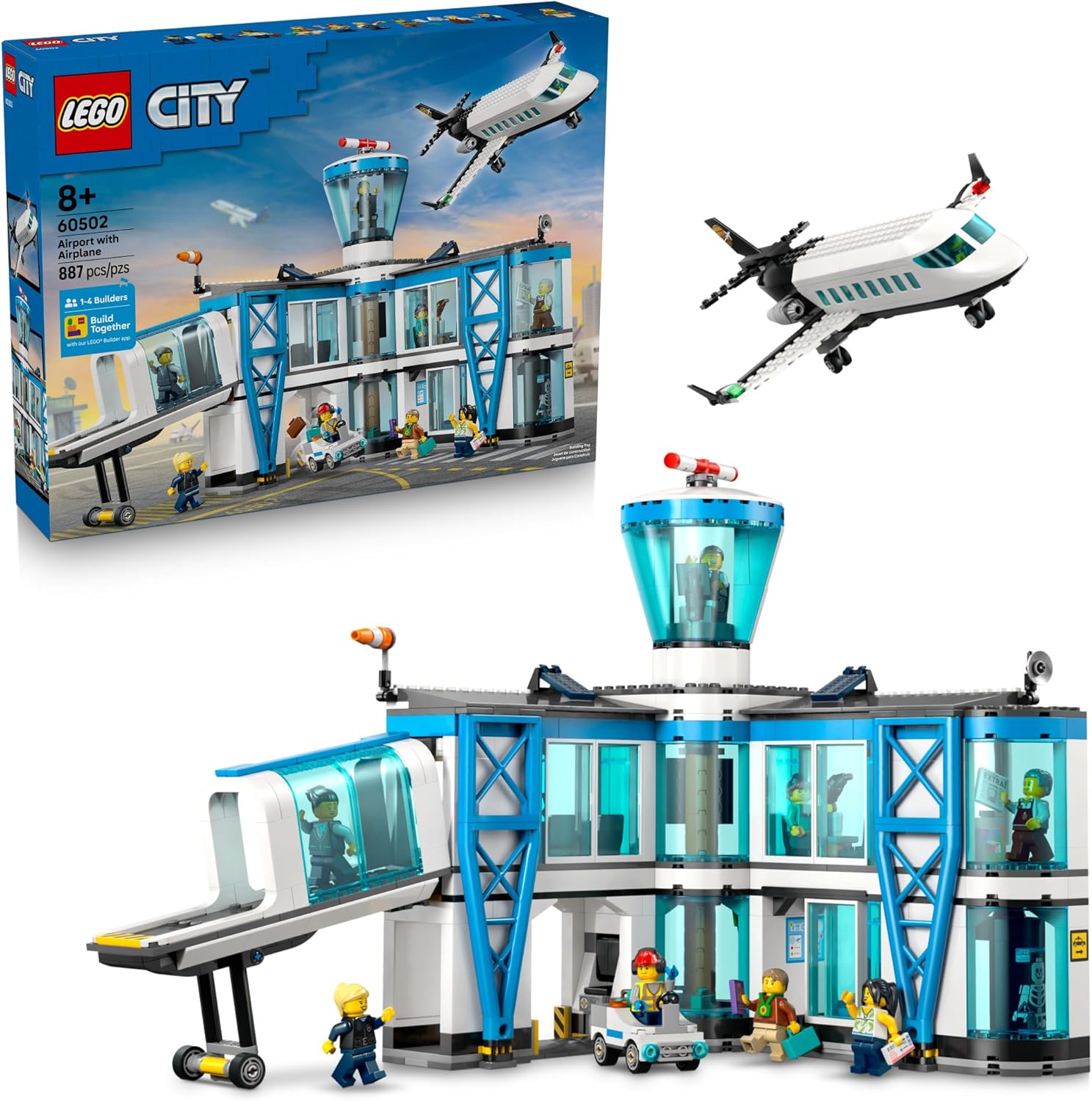 LEGO AEROPUERTO DE LA CIUDAD CON JUGUETE DE CONSTRUCCIÓN DE AVIÓN - JUGUETE DE CONSTRUCCIÓN PARA NIÑOS - JUEGO DE VIAJE - 1