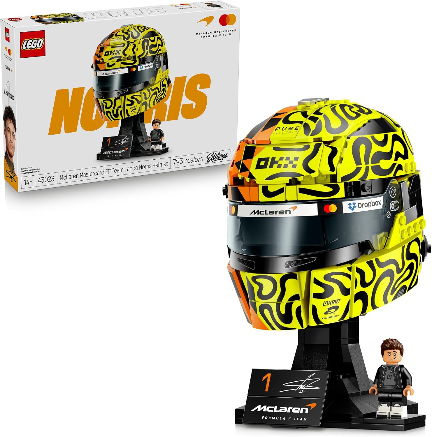 LEGO EDITIONS MCLAREN MASTERCARD F1 TEAM LANDO NORRIS CASCO JUEGO DE CONSTRUCCIÓN PARA ADULTOS, MAYORES DE 18 AÑOS - 1