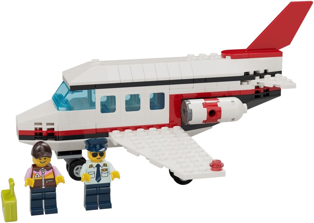 LEGO AVIÓN JUEGO DE CONSTRUCCIÓN DE AVIÓN DE PASAJEROS DE 149 PIEZAS CON MINIFIGURAS DE PILOTO Y MANIPULADOR DE EQUIPAJE, - 1