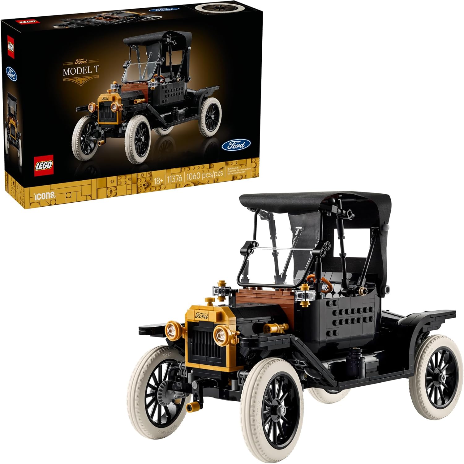 LEGO ICONS FORD MODEL T - JUEGO DE CONSTRUCCIÓN PARA ADULTOS, KIT COLECCIONABLE CON CARACTERÍSTICAS DETALLADAS - 1