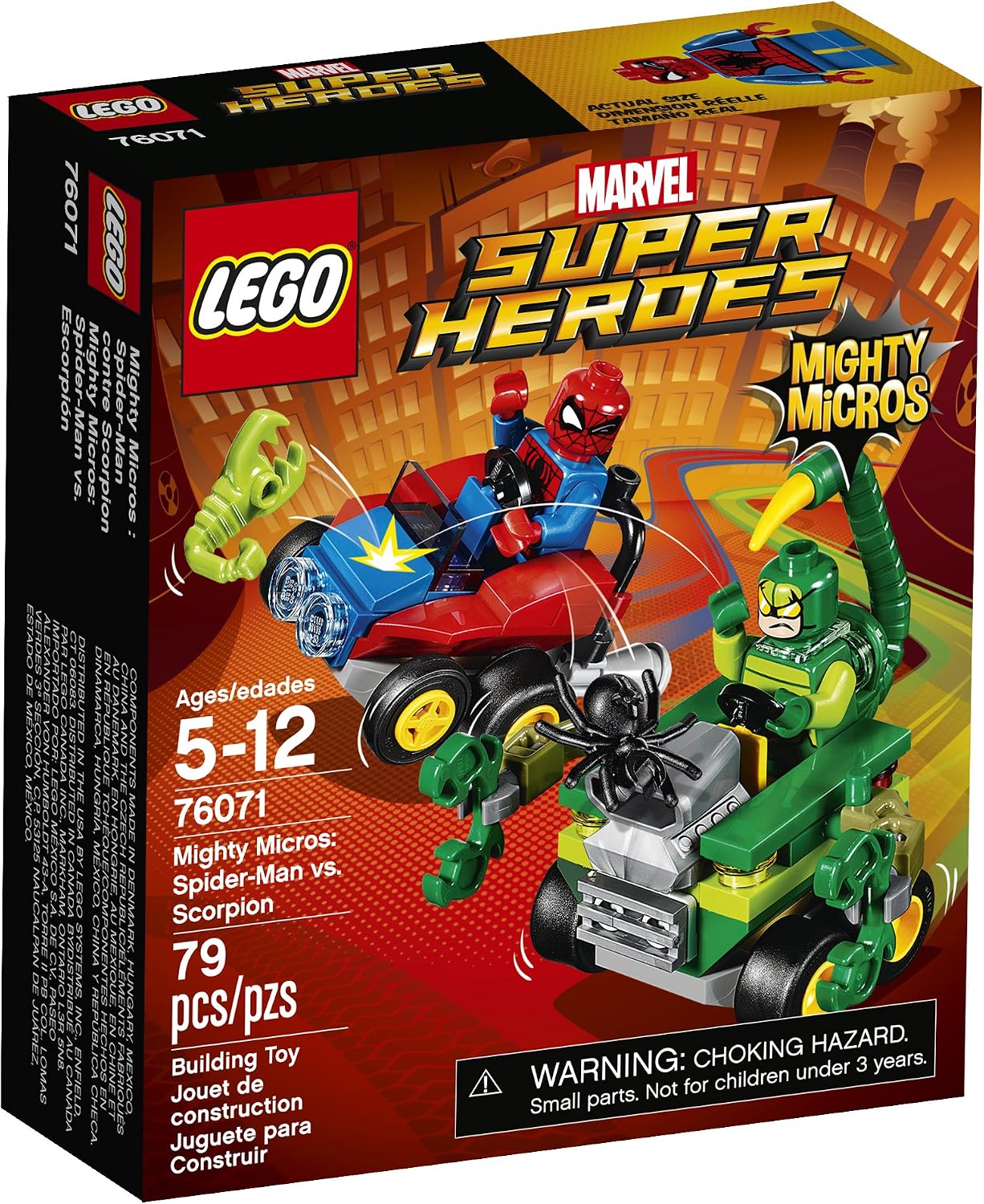 JUEGO PARA ARMAR LEGO SUPER HEROES MIGHTY MICROS: HOMBRE ARAÑA VS. SCORPION 76071 - 1