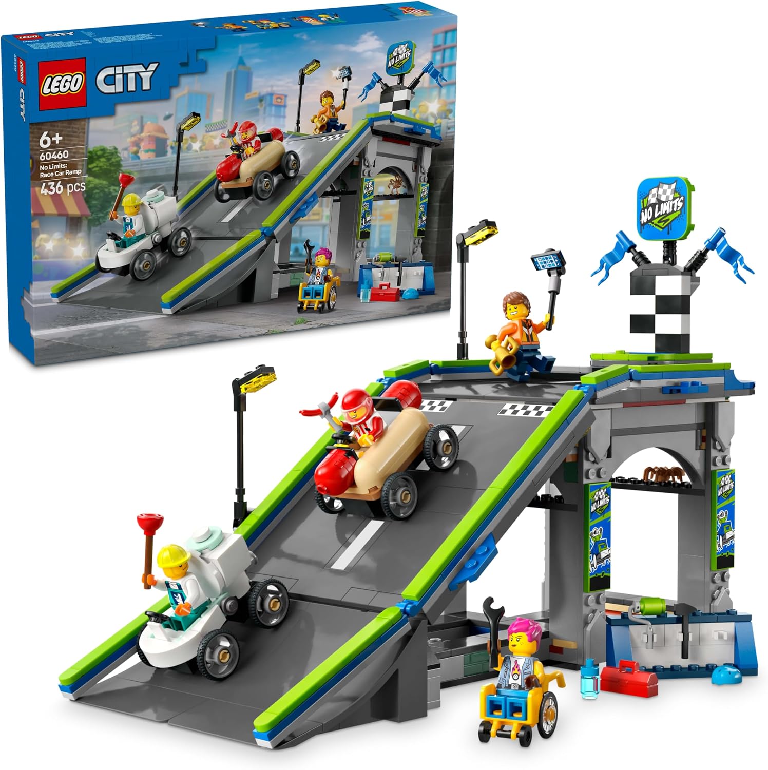 LEGO 60460 CITY RACE CAR JUMP COURSE TOY TOY BLOQUES DE REGALO DE CUMPLEAÑOS EDUCATIVOS NIÑOS NIÑAS 6 AÑOS 7 AÑOS 8 9 AÑOS - 1