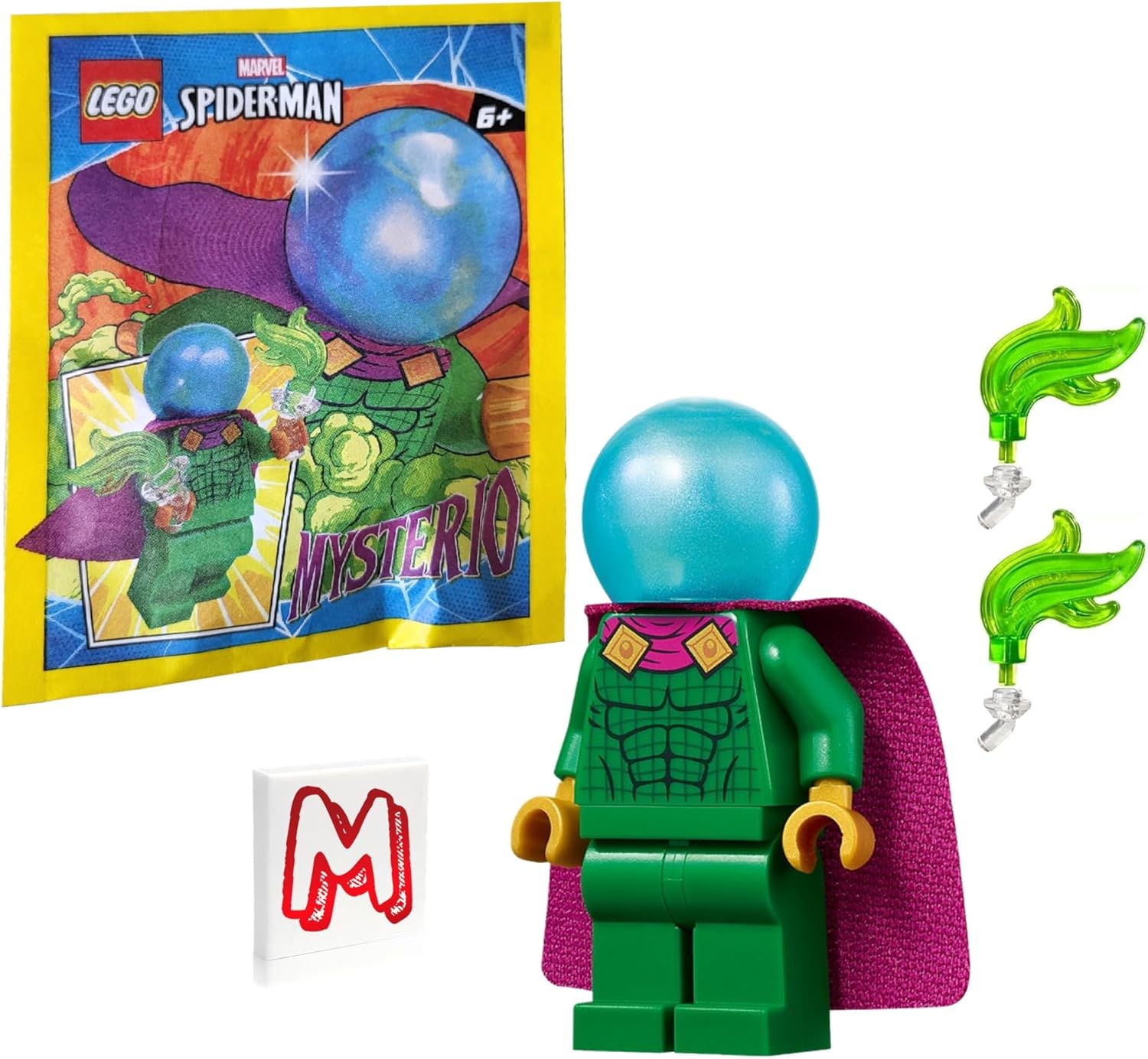 LEGO SUPER HEROES SPIDERMAN MINIFIGURA - MYSTERIO CON ELEMENTOS POWER BLAST 76174 - 1