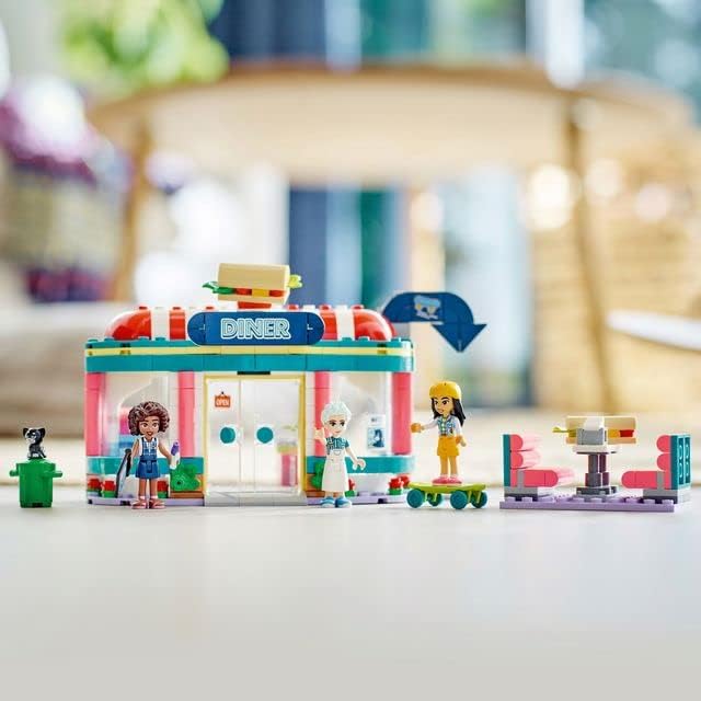 LEGO FRIENDS HEARTLAKE DOWNTOWN DINER, JUGUETE DE CONSTRUCCIÓN JUEGO DE SIMULACIÓN DE RESTAURANTE CON COMIDA, INCLUYE MINI - 6