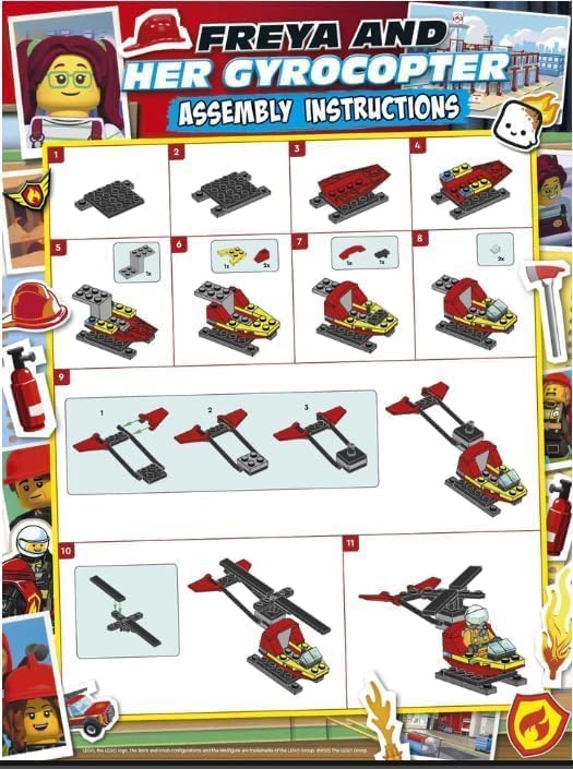 LEGO CIUDAD: MINIFIGURA DE BOMBERO EN HELICÓPTERO MAYORES DE 6 AÑOS MINI SET - 5