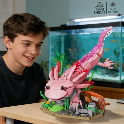 AXOLOTL - JUEGO DE CONSTRUCCIÓN COMPATIBLE CON ANIMALES LEGO, KIT DE CONSTRUCCIÓN DE ANIMALES MARINOS DE 998 PIEZAS - 6