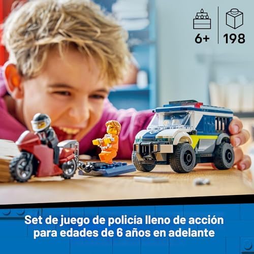 LEGO VAN DE TRANSPORTE DE PRISIONEROS DE POLICÍA DE LA CIUDAD, JUGUETE DE POLICÍA PARA NIÑOS, NIÑOS Y NIÑAS A PARTIR DE 6 - 6