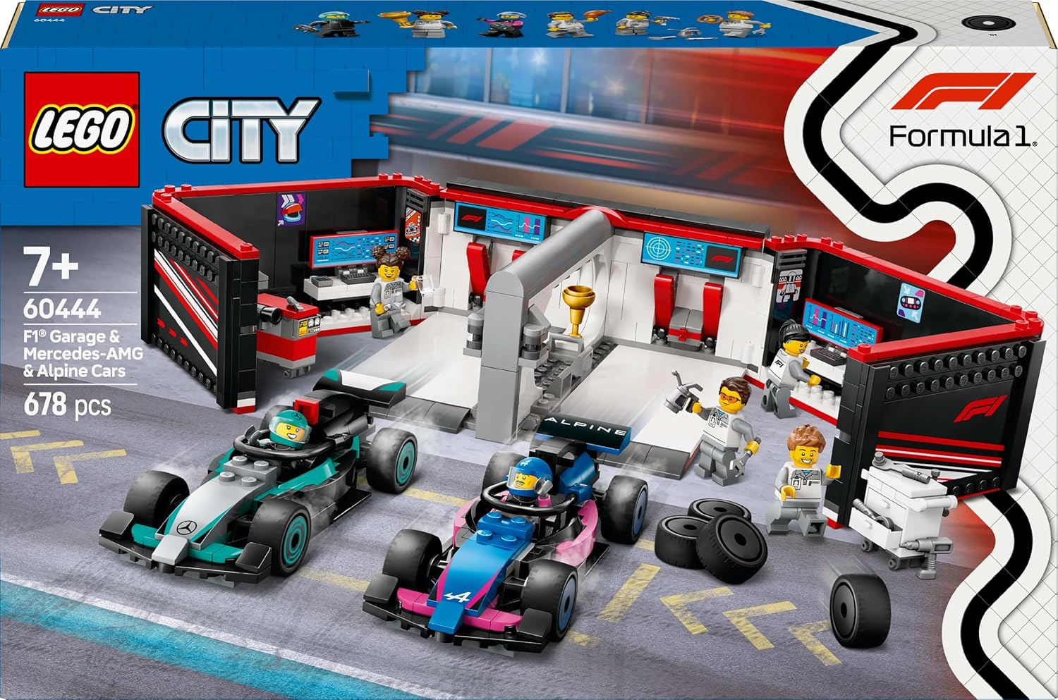 LEGO CITY F1 R MERCEDES-BENZ AMG Y ALPINE RACE CAR GARAGE TOY TOY BIRTHDAY PRESENT BLOCK NIÑOS NIÑAS NIÑOS 7 AÑOS 8 9 AÑOS - 6