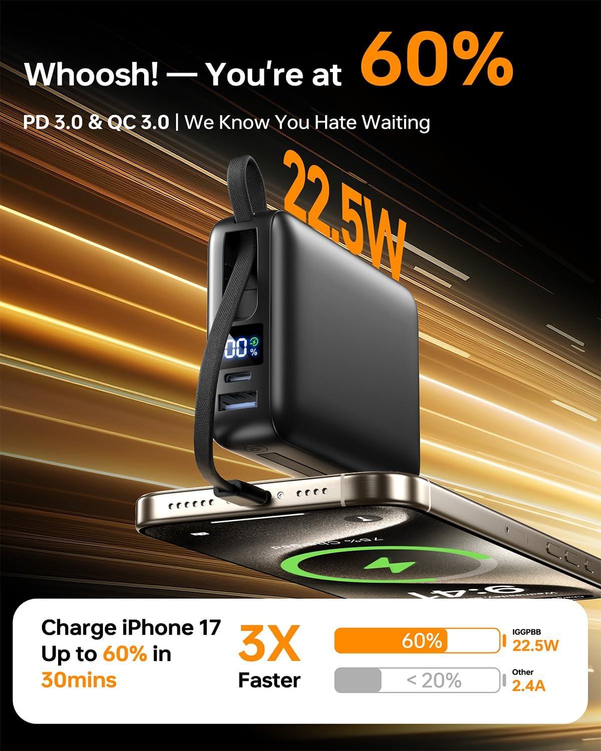 CARGADOR PORTÁTIL 50000MAH, 22.5W BANCO DE ENERGÍA DE CARGA RÁPIDA - 2