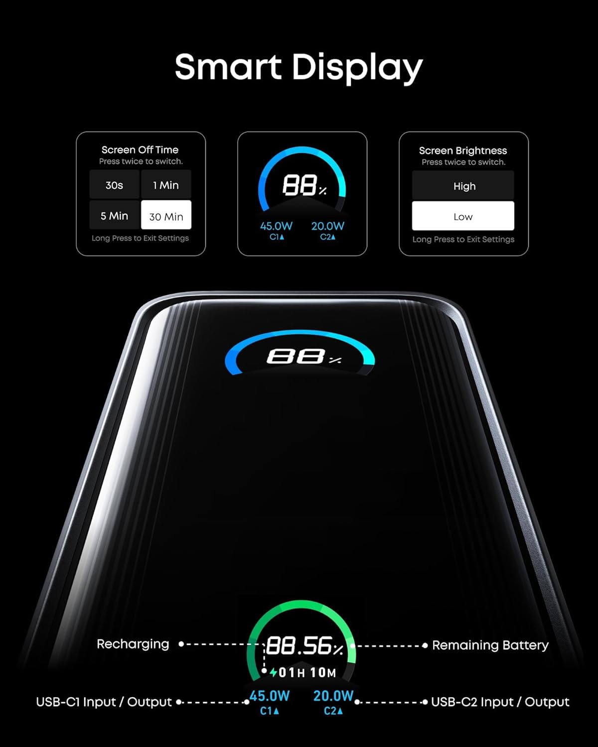 ANKER BANCO DE ENERGÍA PARA PORTÁTIL DE 25,000 MAH Y BANCO DE ENERGÍA PRIME 9,600 MAH PAQUETE - 6