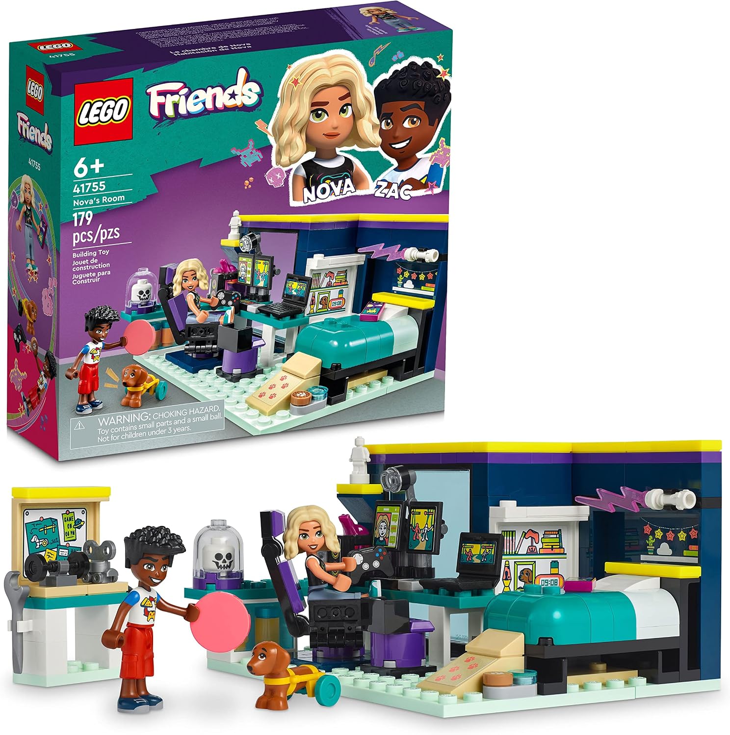 LEGO FRIENDS NOVA S ROOM 41755 - JUEGO DE JUEGO PARA DORMITORIO CON TEMÁTICA DE JUEGOS, JUGUETE COLECCIONABLE CON MINI - 1