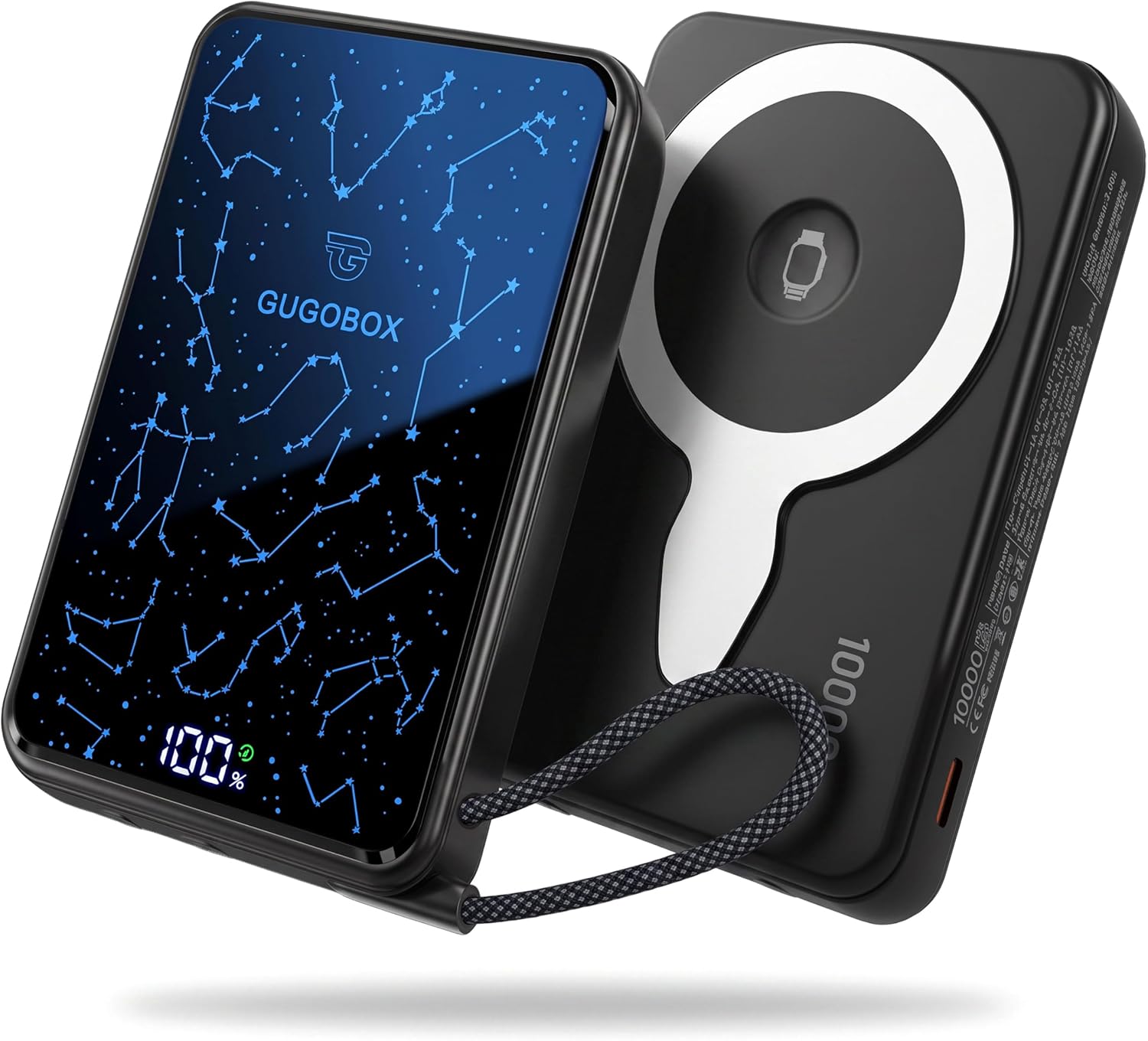PARA MAGSAFE POWER BANK 10000MAH, PANTALLA LED DEL ZODIACO, CABLE - 1