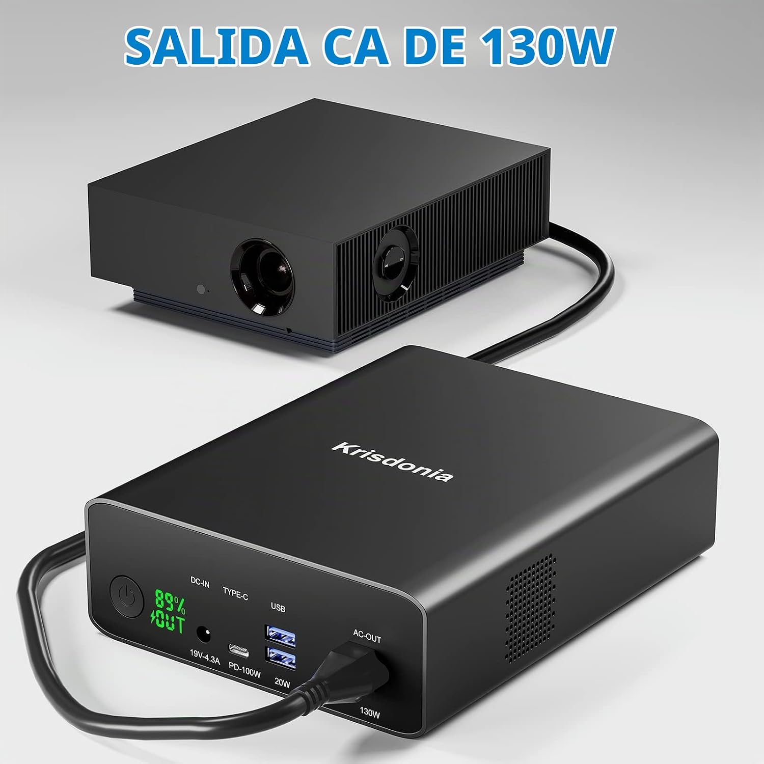 BANCO DE ENERGÍA CON TOMA DE CA, CARGADOR PORTÁTIL PARA LAPTOP, CARGADOR DE BATERÍA USB C DE 100 W, CARGA RÁPIDA, 80000 - 2