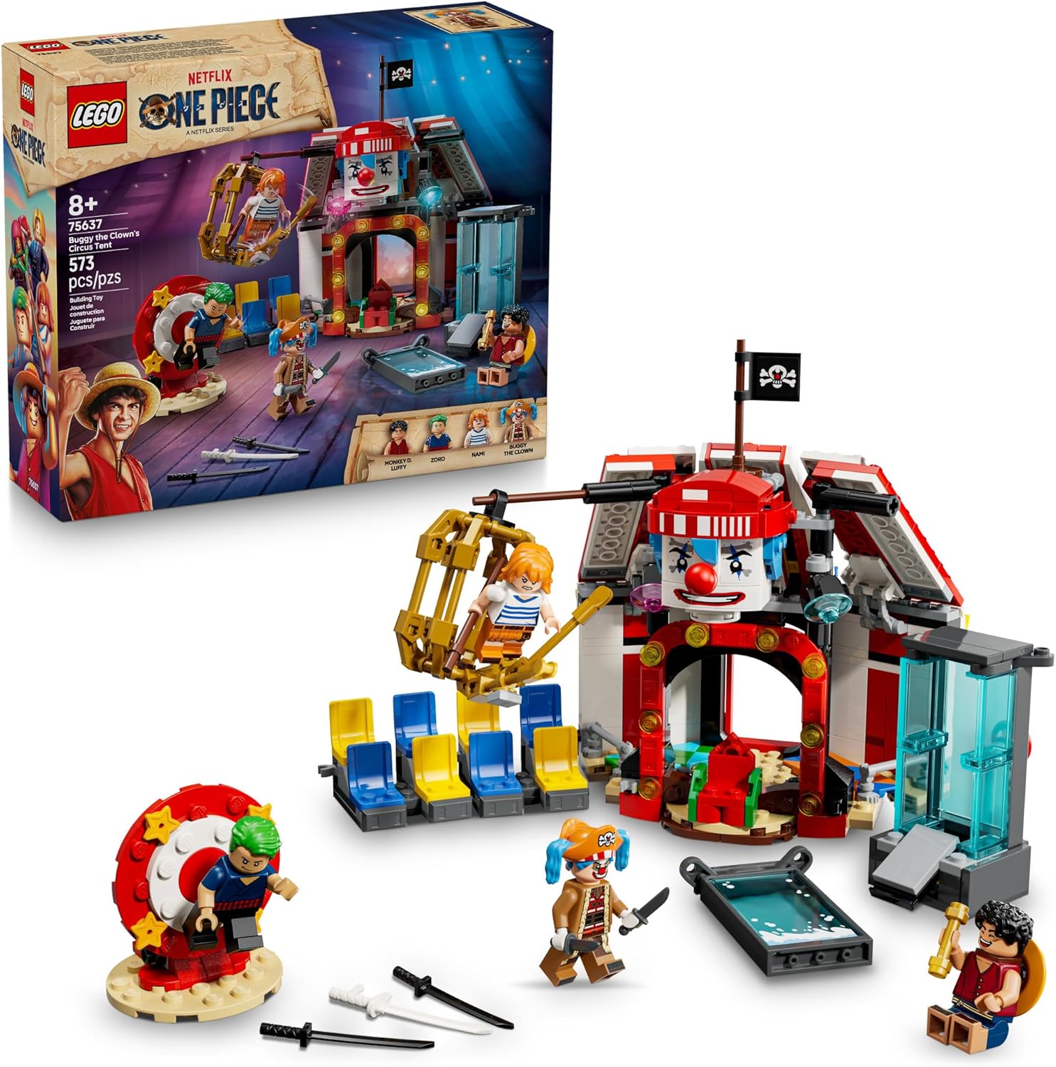 LEGO ONE PIECE BUGGY THE CLOWN S CIRCUS TENT BLOQUES DE CONSTRUCCIÓN JUGUETE DE CONSTRUCCIÓN CREATIVO PARA NIÑOS Y NIÑAS, 8 - 1