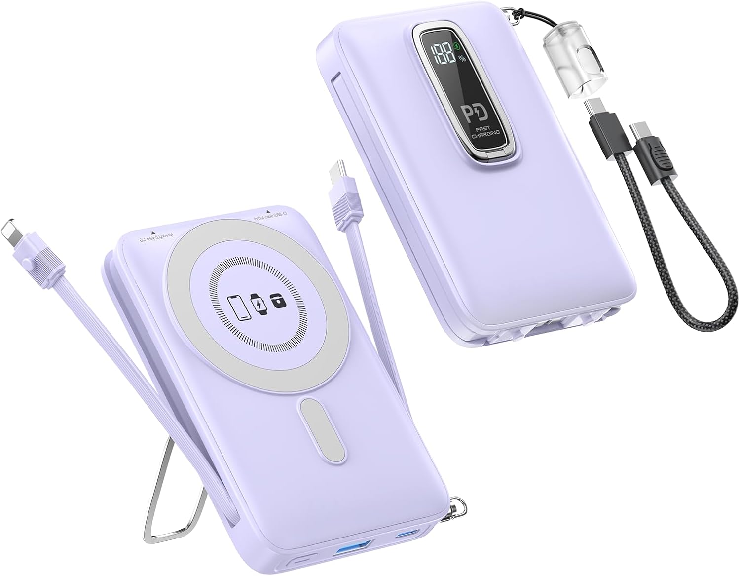 CARGADOR PORTÁTIL MAGNÉTICO 10000MAH USB-C 20W BANCO MAGNÉTICO DEL PODER - 1