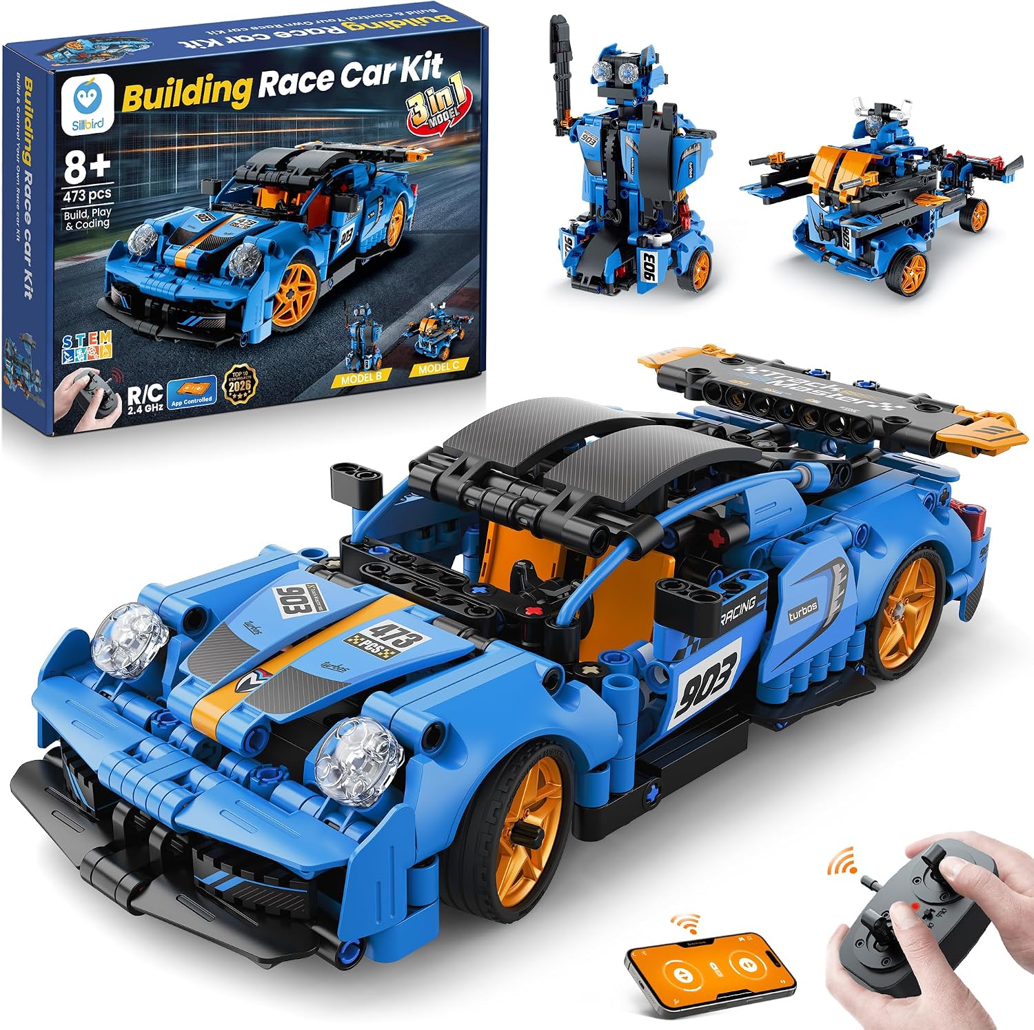 SILLBIRD KIT DE CONSTRUCCIÓN DE ROBOT DE COCHE CON CONTROL REMOTO, REGALOS - 1