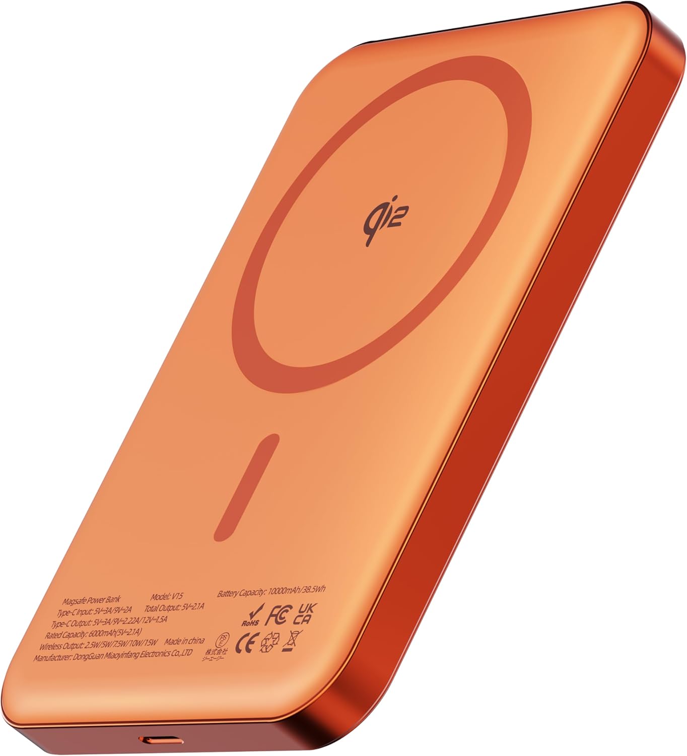 QI2 - BANCO DE ENERGÍA MAGNÉTICO CERTIFICADO 10000MAH, CARGADOR INALÁMBRICO RÁPIDO DE 15 W, BATERÍA LIFEPO4 ULTRADELGADA - 1