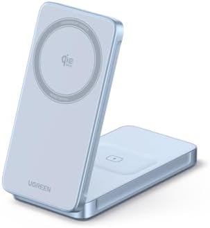 UGREEN QI2 MAGFLOW - CARGADOR INALÁMBRICO PLEGABLE 2 EN 1 DE 25 W, ALMOHADILLA DE CARGA RÁPIDA MAGSAFE PARA IPHONE - 2