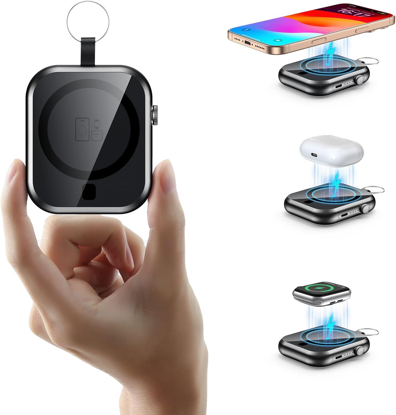 CARGADOR PORTÁTIL MAGNÉTICO, BANCO DE ENERGÍA DE 10000MAH PARA CARGADOR DE APPLE WATCH, PAQUETE DE BATERÍA INALÁMBRICO - 1