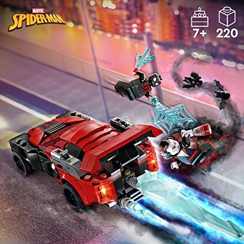 LEGO MARVEL SPIDER-MAN MILES MORALES VS. MORBIUS 76244 - JUGUETE DE CONSTRUCCIÓN CON COCHE DE CARRERAS Y MINIFIGURAS - 6