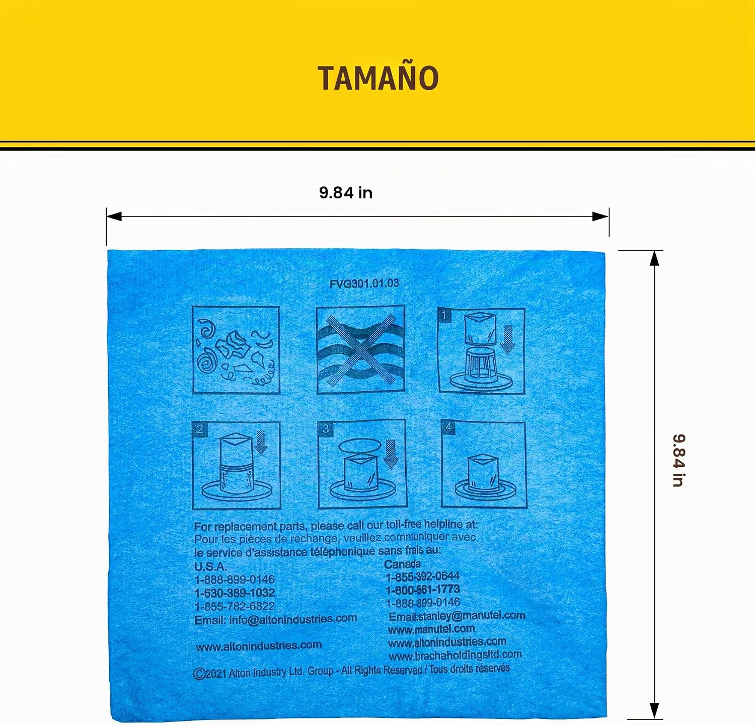 STANLEY BOLSA DE FILTRO SECO REUTILIZABLE PARA ASPIRADORA HÚMEDA/SECA DE 1-5 GALONES 25-1217, COMPATIBLE CON SL18129, - 2