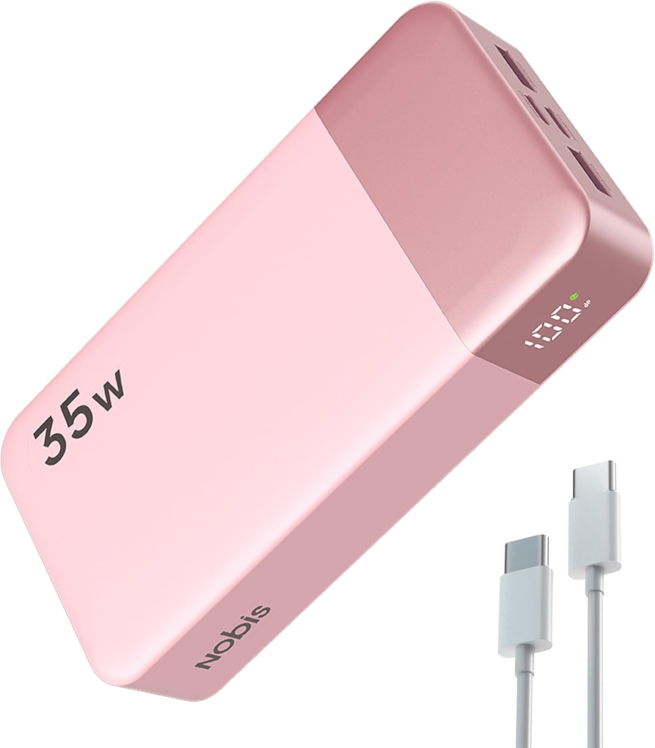 NOBIS CARGADOR PORTÁTIL, BANCO DE ENERGÍA DE 20000 MAH, BANCO DE ENERGÍA DE 35 W, CARGA RÁPIDA, PAQUETE DE BATERÍA CON CABLE - 1