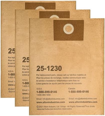STANLEY 25-1230 BOLSA DE FILTRO DESECHABLE DE 4-5 GALONES PARA ASPIRADORAS HÚMEDAS/SECAS, PAQUETE DE 3 - 6