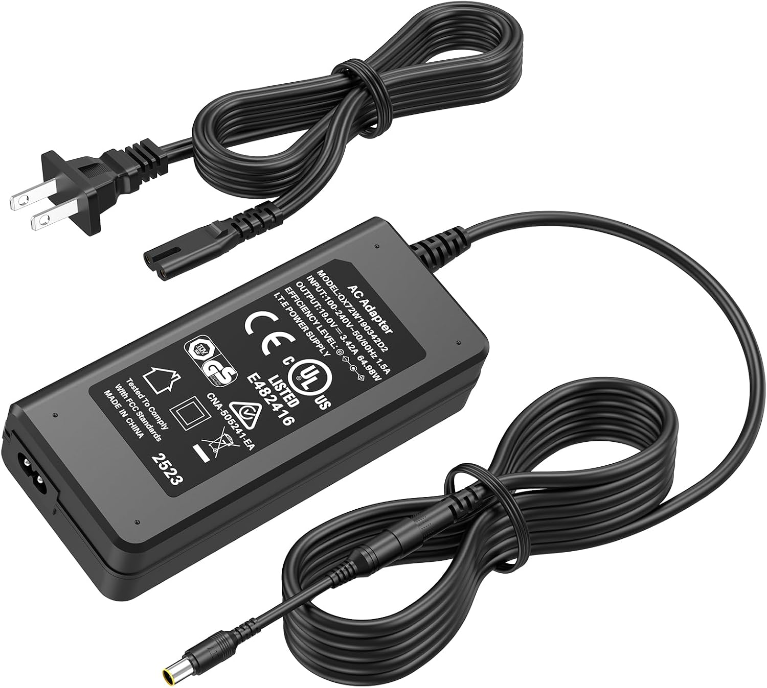 CARGADOR DE GENERADOR SOLAR DE 19 V 65 W APTO PARA ESTACIÓN DE ENERGÍA PORTÁTIL ANKER 521 A1720, CABLE DE ALIMENTACIÓN - 1