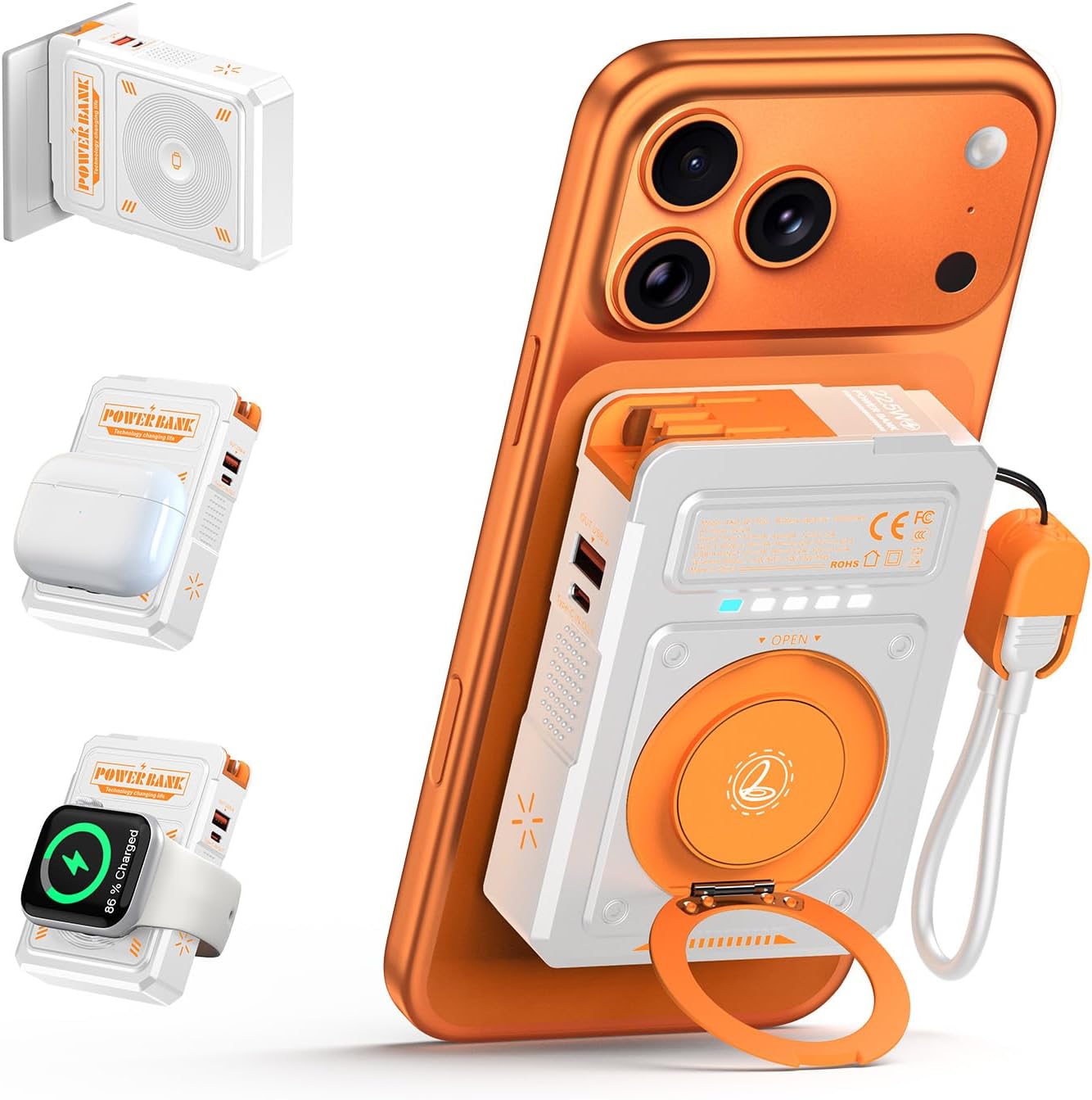UMMZ PARA PAQUETE DE BATERÍA MAGSAFE 10000MAH, CARGADOR PORTÁTIL MAGNÉTICO 5 EN 1 CON ENCHUFE DE PARED, BANCO DE ENERGÍA - 1
