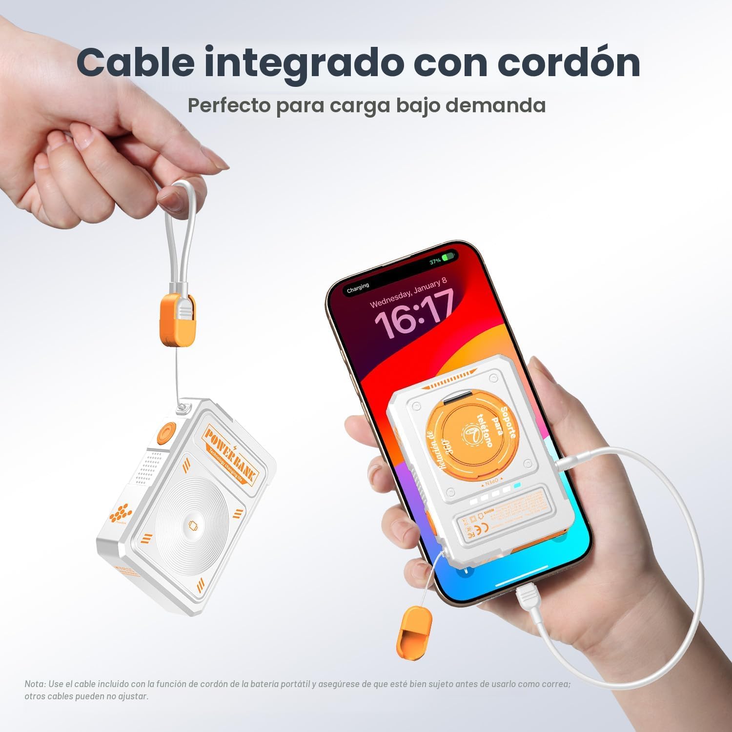 UMMZ PARA PAQUETE DE BATERÍA MAGSAFE 10000MAH, CARGADOR PORTÁTIL MAGNÉTICO 5 EN 1 CON ENCHUFE DE PARED, BANCO DE ENERGÍA - 5