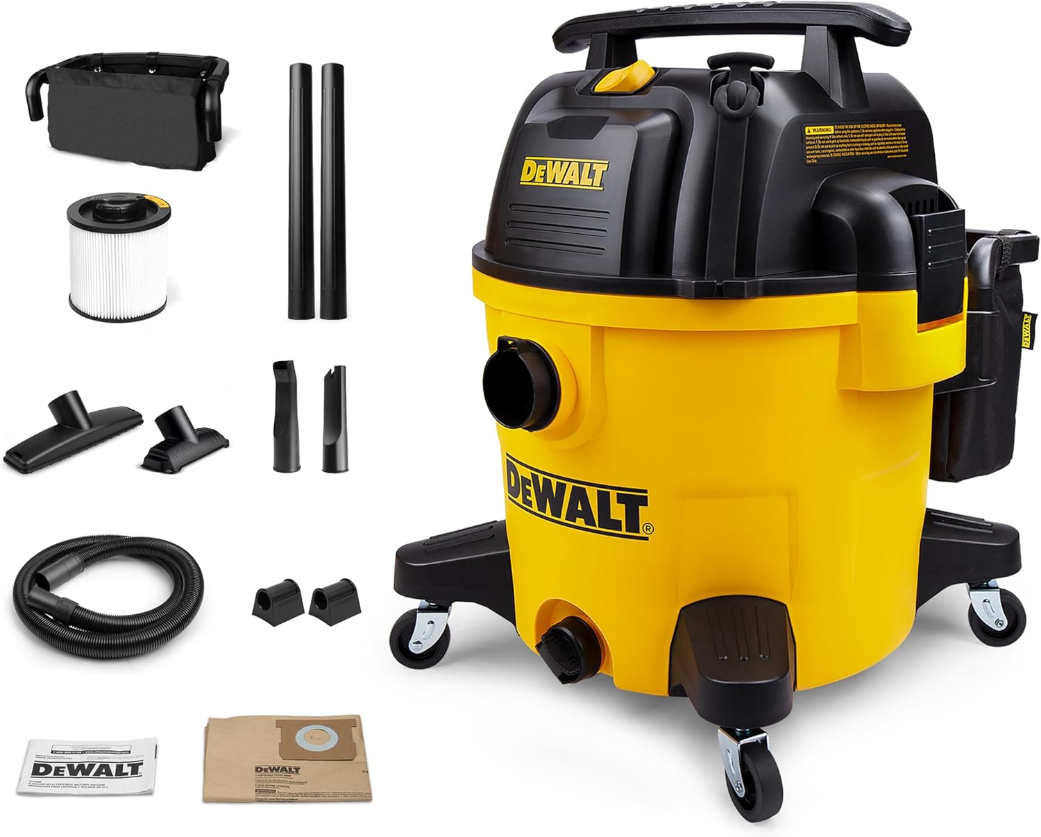 DEWALT ASPIRADORA DE TIENDA DE 10 GALONES EN HÚMEDO Y SECO, ASPIRADORA DE POLIETILENO EN SECO DE 5.5 HP CON ACCESORIOS, - 1