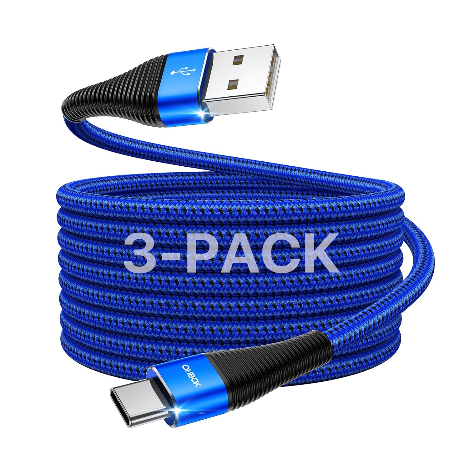 CABLE USB A USB C DE 3 PIES, PAQUETE DE 3 CABLES DE CARGA TIPO C, CABLE DE CARGA RÁPIDA, CABLE USB A A USB C CORTO - 1