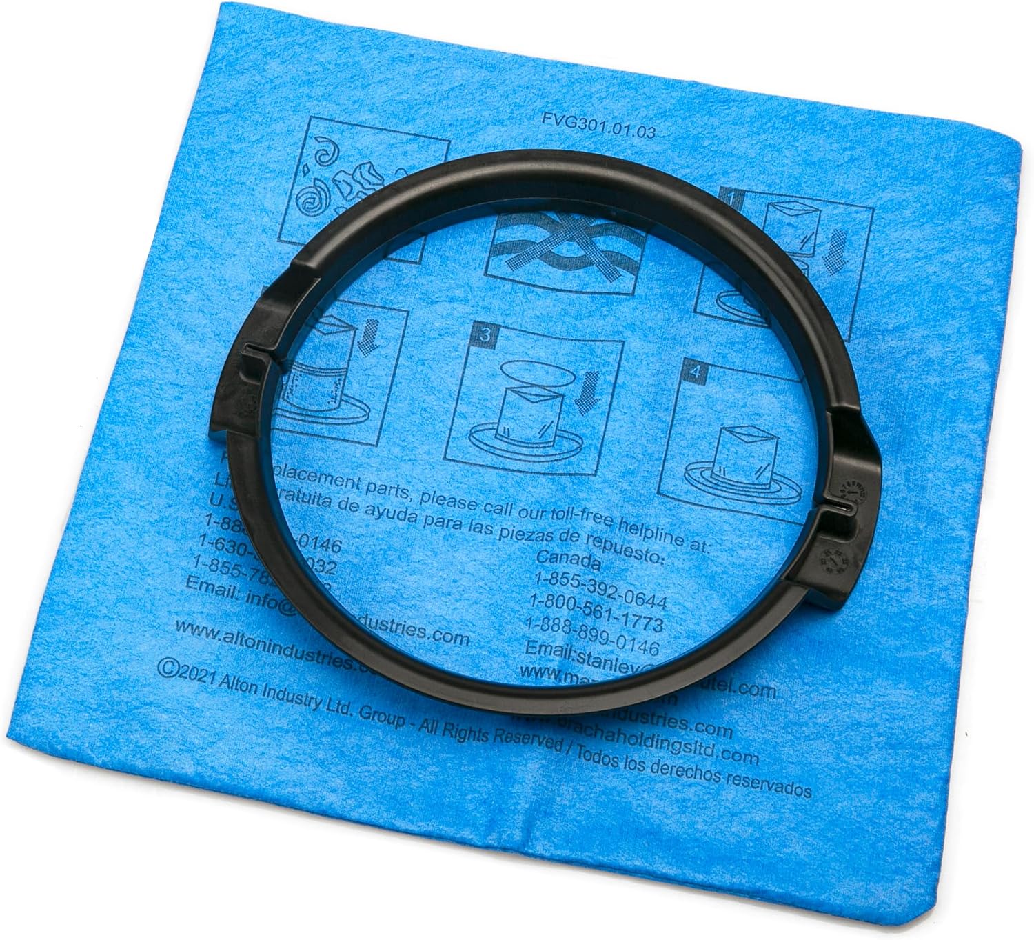 STANLEY FILTRO DE TELA AZUL REUTILIZABLE CON ANILLO DE ABRAZADERA 19-1500 PARA ASPIRADORAS HÚMEDAS/SECAS DE 5-6 GALONES, - 1