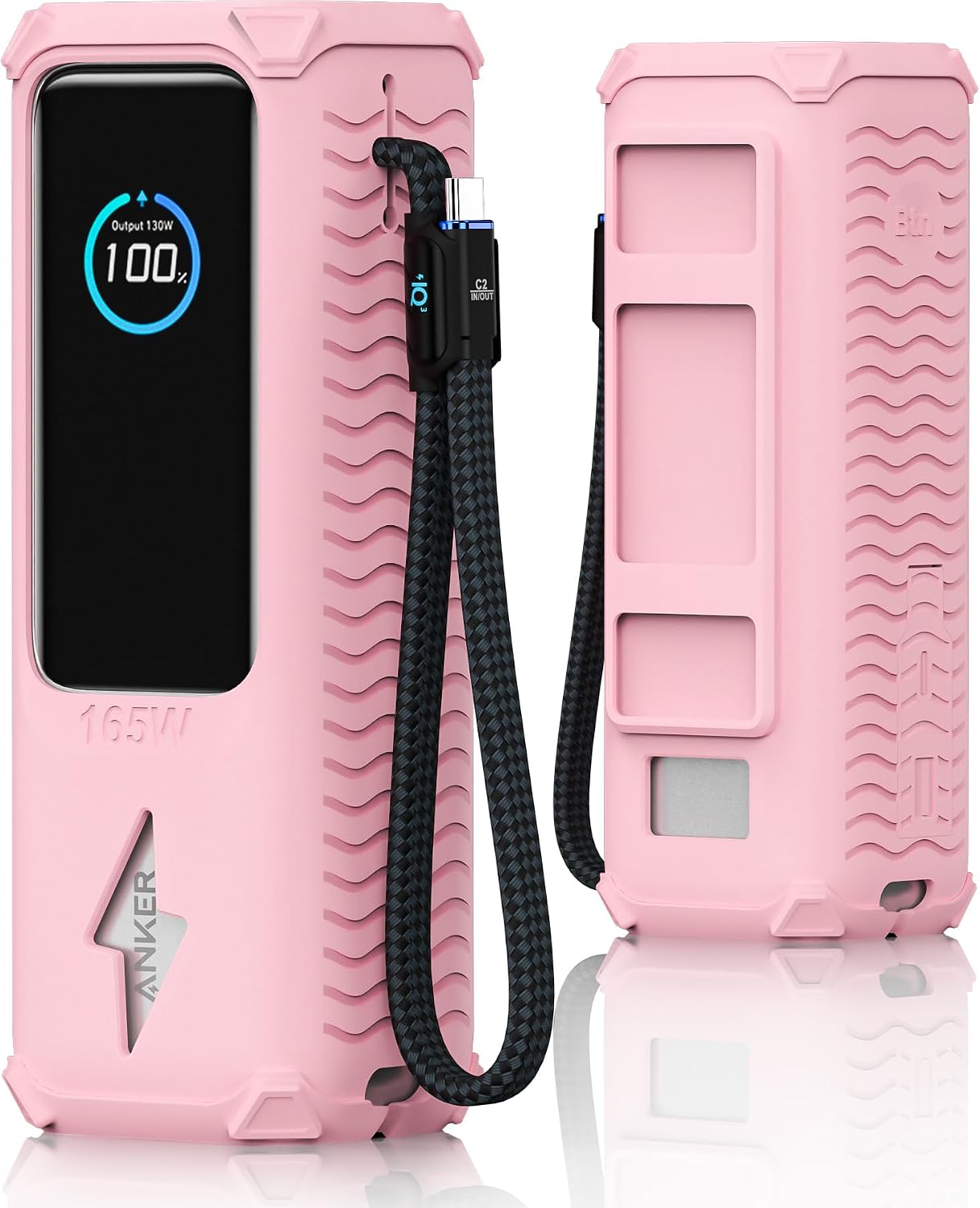 YWXTW ANKER - FUNDA DE SILICONA PARA PORTÁTIL ANKER POWER BANK 25,000 MAH/165 W , RESISTENTE A LOS GOLPES, ALMACENAMIENTO - 1