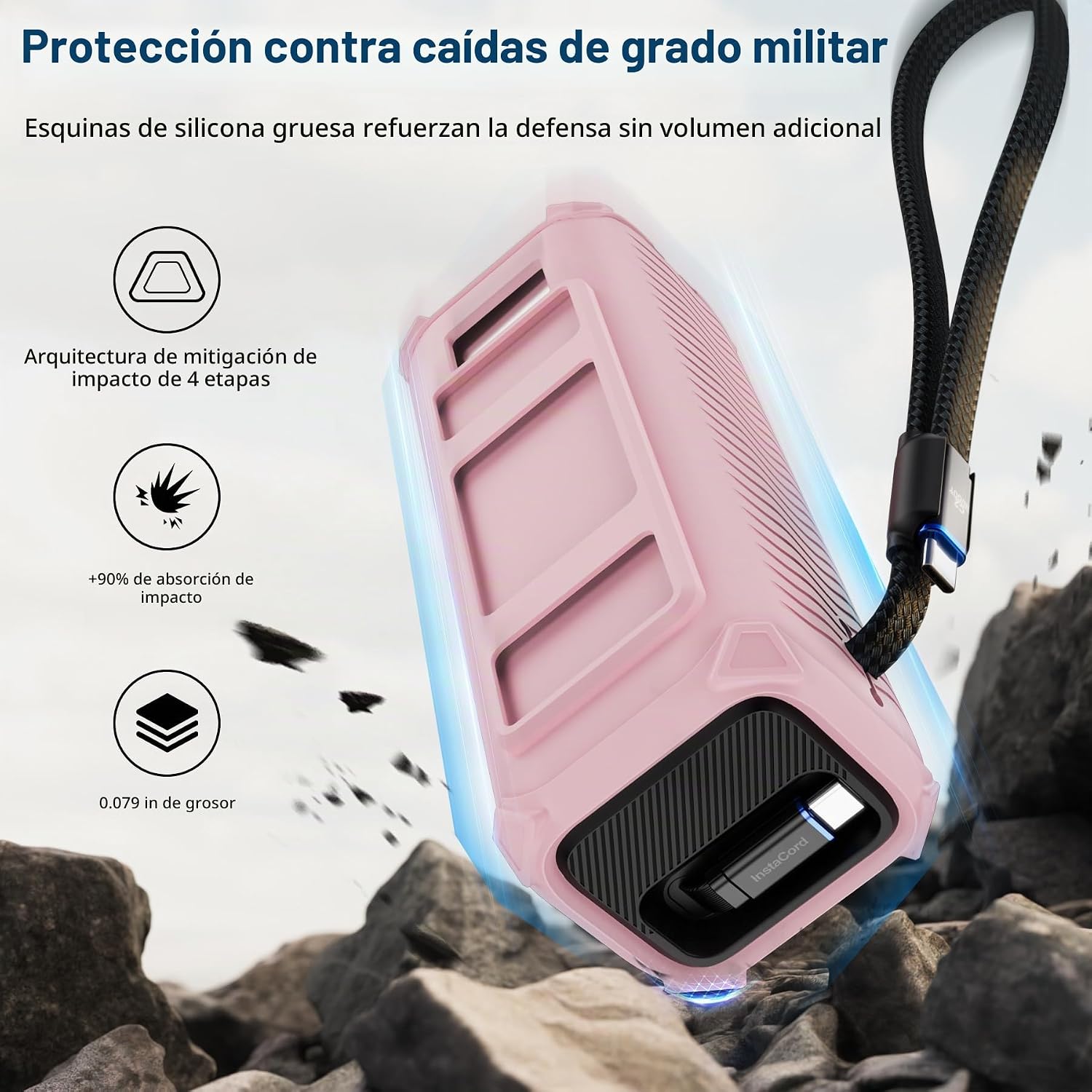 YWXTW ANKER - FUNDA DE SILICONA PARA PORTÁTIL ANKER POWER BANK 25,000 MAH/165 W , RESISTENTE A LOS GOLPES, ALMACENAMIENTO - 2