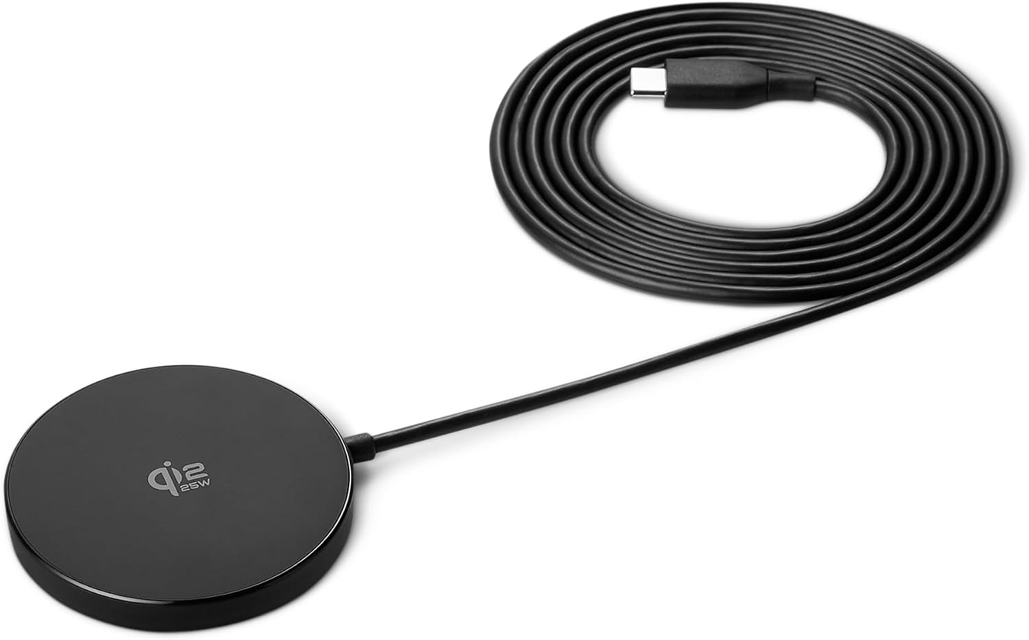 AMAZON BASICS ALMOHADILLA DE CARGA INALÁMBRICA CON CERTIFICACIÓN QI2.2 DE 25 W, MAGSAFE COMPATIBLE CON IPHONE - 1