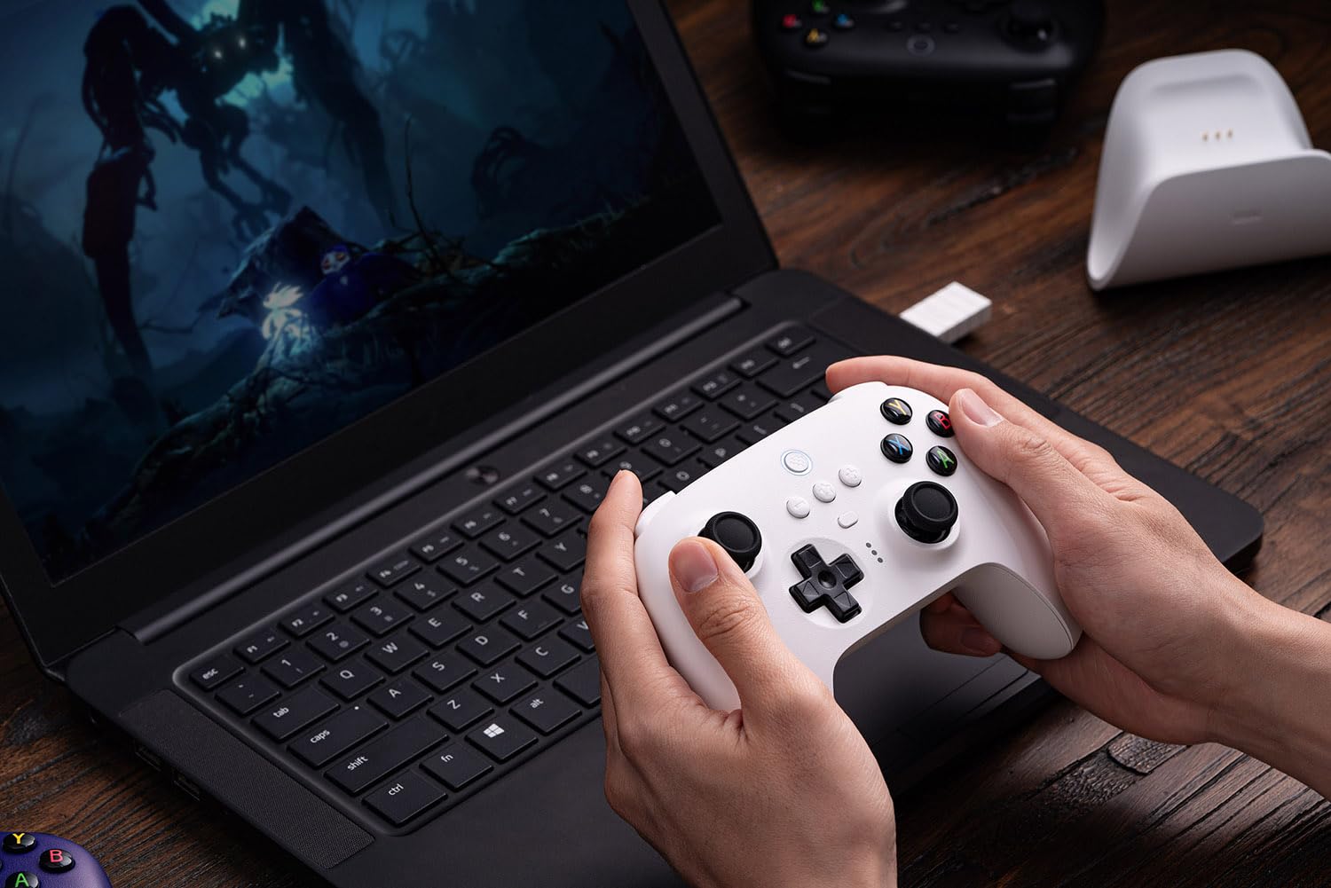 8BITDO ULTIMATE 2.4G WIRELESS CONTROLLER, HALL EFFECT JOYSTICK UPDATE, GAMING CONTROLLER WITH CHARGING DOCK FOR PC, ANDROID, - 6