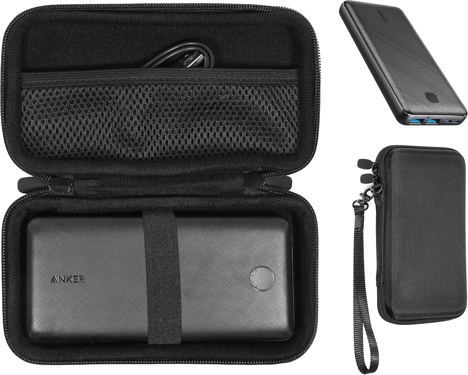FUNDA PARA CARGADOR PORTÁTIL ANKER, BANCO DE ENERGÍA ANKER 325 POWERCORE ESSENTIAL 20K , 313 POWER BANK POWERCORE SLIM 10K , - 1