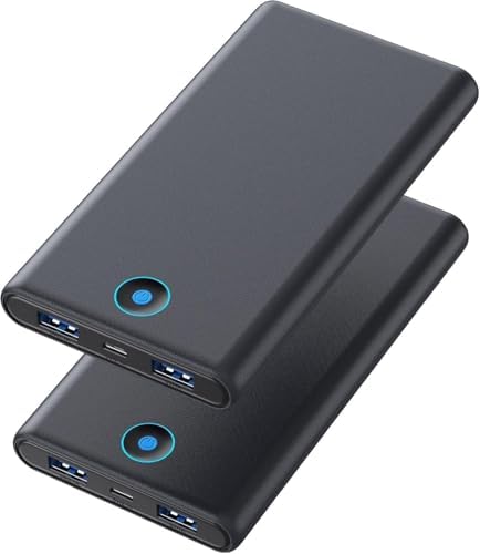 PAQUETE DE 2 CARGADOR PORTÁTIL DE 20000 MAH, BATERÍA DE CARGA RÁPIDA ULTRADELGADA CON SALIDAS USB DUALES, CARGADOR - 5
