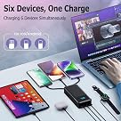 CARGADOR PORTÁTIL DE 50800 MAH, BATERÍA DE CARGA RÁPIDA USB C DE 25 W CON 3 CABLES INTEGRADOS Y PANTALLA LED, 6 SALIDAS Y 2 - 3