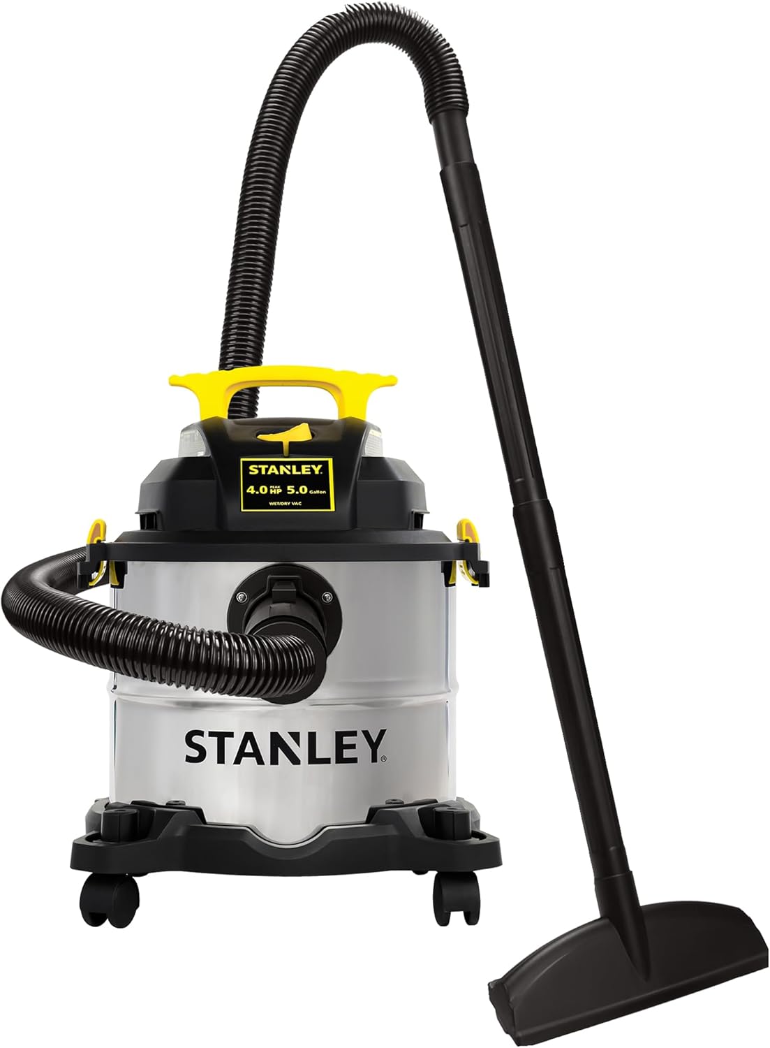 STANLEY ASPIRADORA HÚMEDA/SECA SL18115, TANQUE DE ACERO INOXIDABLE, ASPIRADORA DE TALLER DE 5 GALONES 4HP, ESTILO PORTÁTIL - 1