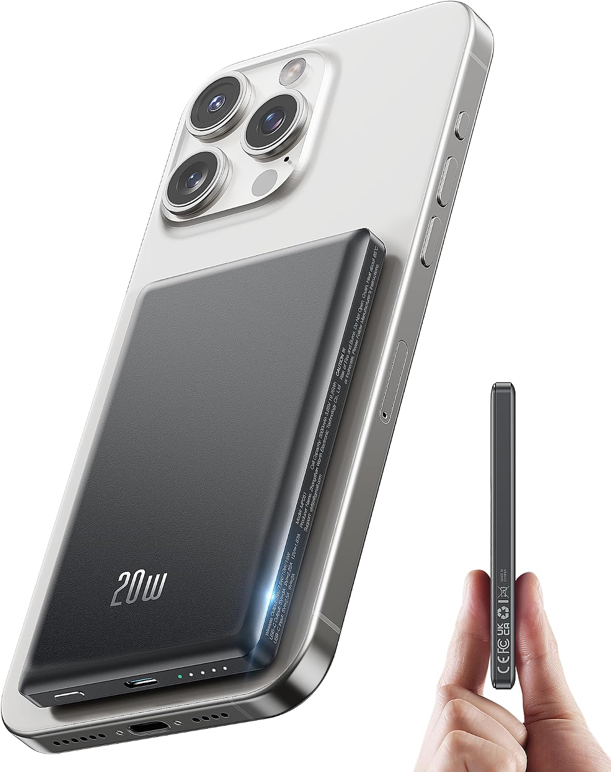 PARA MAGSAFE POWER BANK IPHONE, CARGADOR PORTÁTIL MAGNÉTICO ULTRA DELGADO - 1
