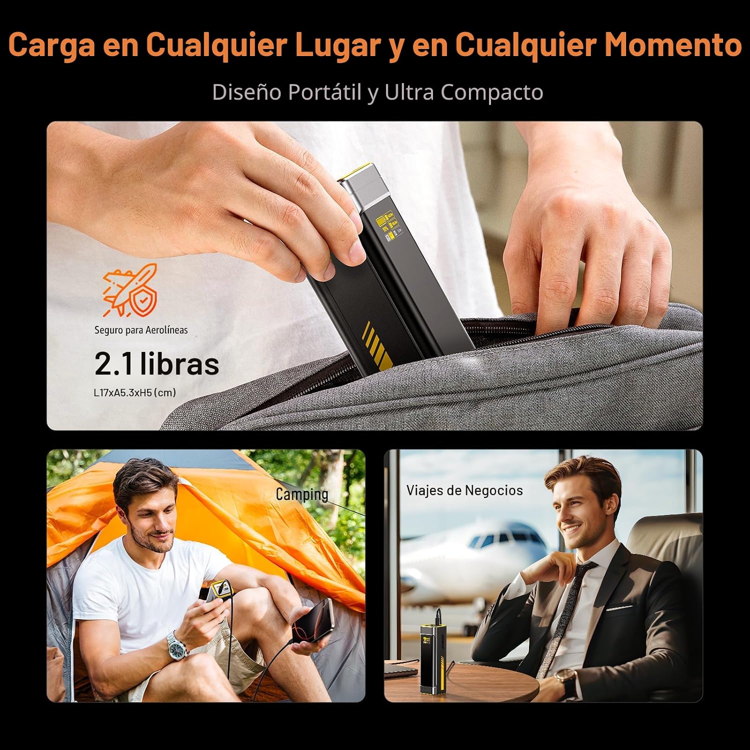 AOHI BANCO DE ENERGÍA PARA LAPTOP 240W 27600MAH CARGADOR PORTÁTIL RÁPIDO 99.3WH , APTO PARA AEROLÍNEAS, PAQUETE DE BATERÍA - 6