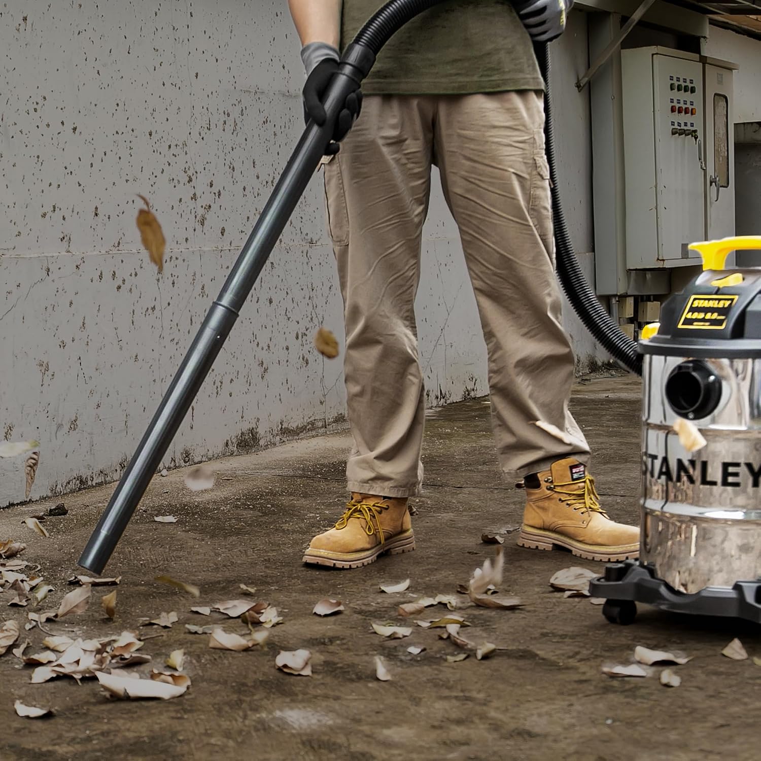 STANLEY SL18116 ASPIRADORA HÚMEDA/SECA, 6 GALONES, 4 CABALLOS DE FUERZA, TANQUE DE ACERO INOXIDABLE, 4.0 HP, PLATA AMARILLO - 6
