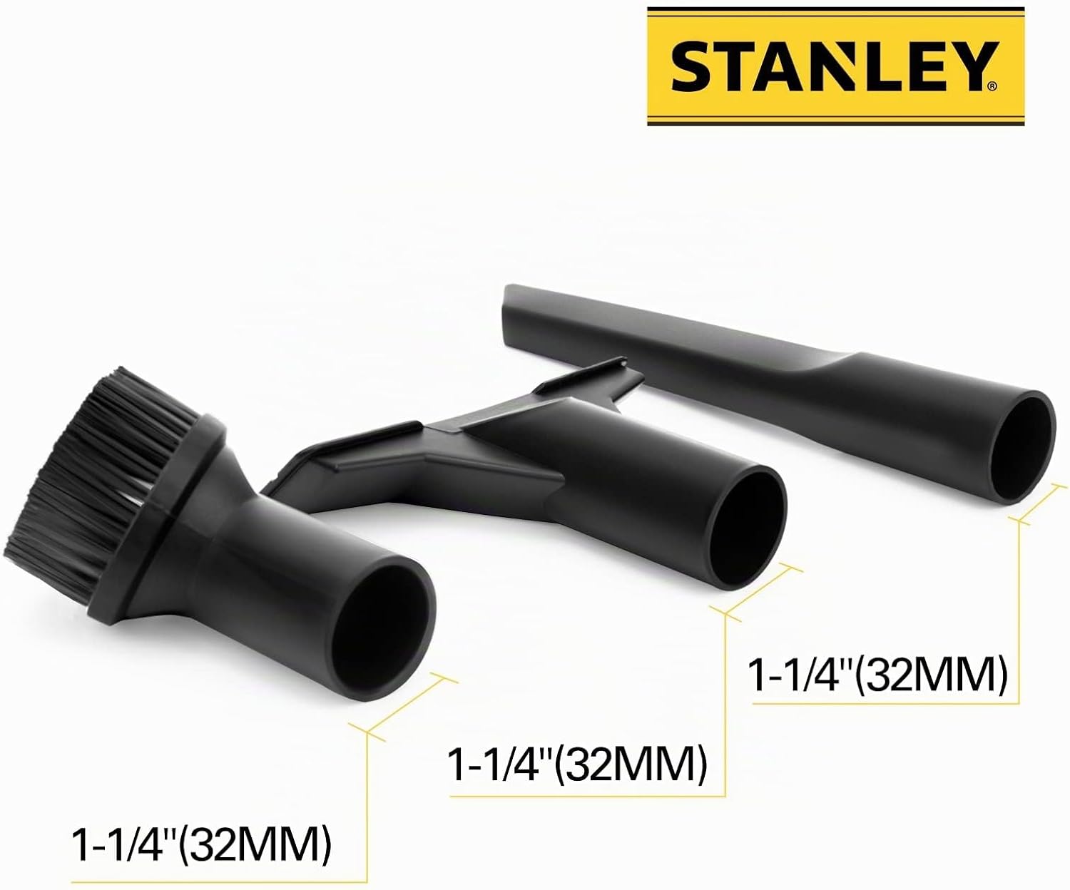 STANLEY 13-3303 KIT DE LIMPIEZA PARA ASPIRADORA EN SECO HÚMEDO MANGUERA DE 1-1/4 PULGADAS, PAQUETE DE 3 - 2