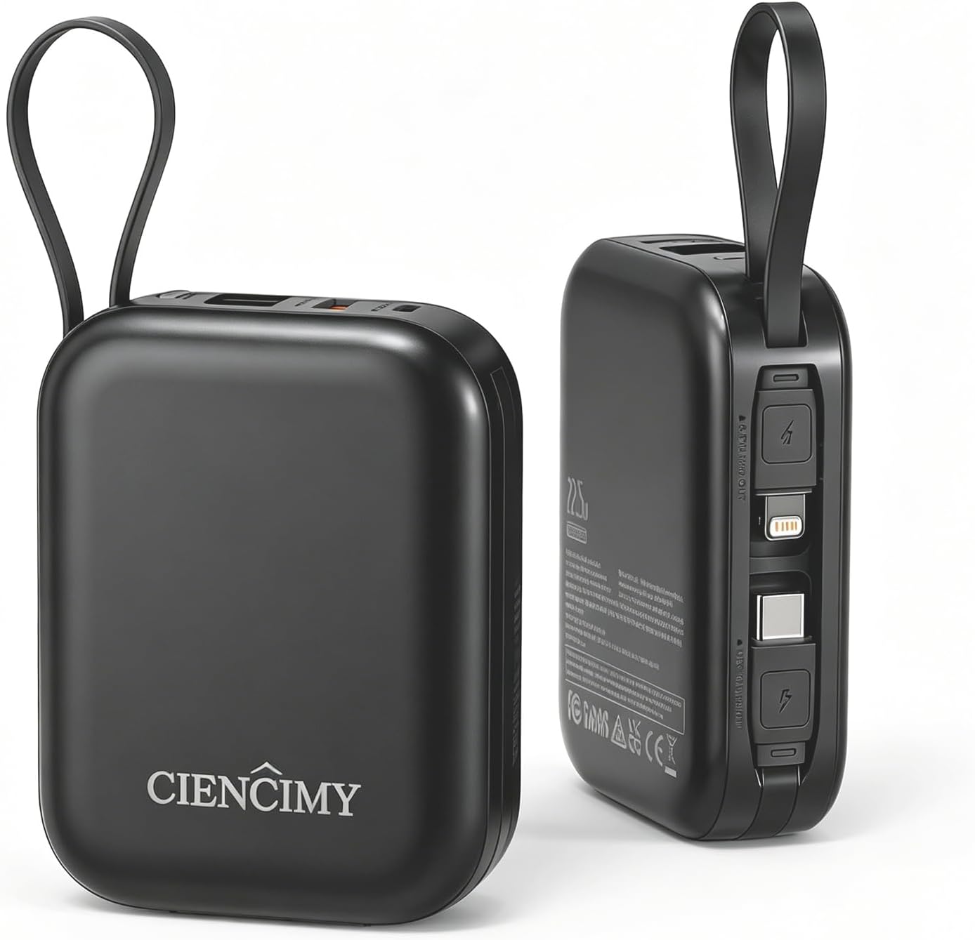 BANCO DE ENERGÍA DE 10000 MAH CON LIGHTNING Y USB C INTEGRADOS, CARGA RÁPIDA DE 22.5 W, PANTALLA DIGITAL LED, CARGADOR - 1